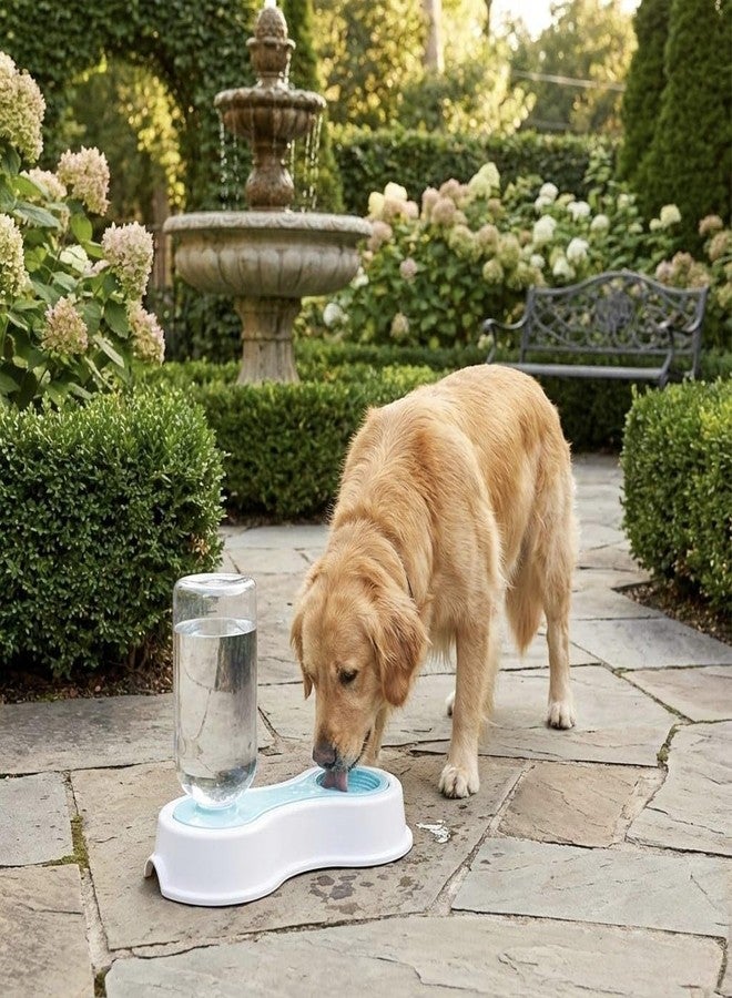 TUKLOZ Automatic Pet Water Dispenser, Dog Cat Rabbit Bowl Feeder, Anti-Skid Blue Dish - Image 4